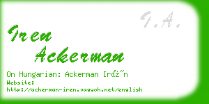 iren ackerman business card